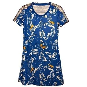 Adidas Fitted Butterly Mini Dress Blue w Butterly Multi Womens XS